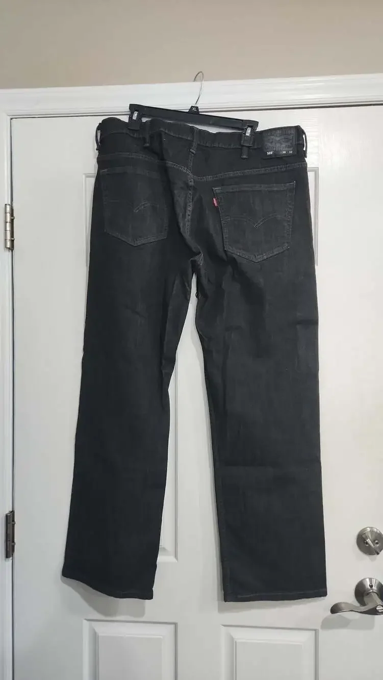 Levi's 569 Loose Straight Fit Black Jeans 38x32